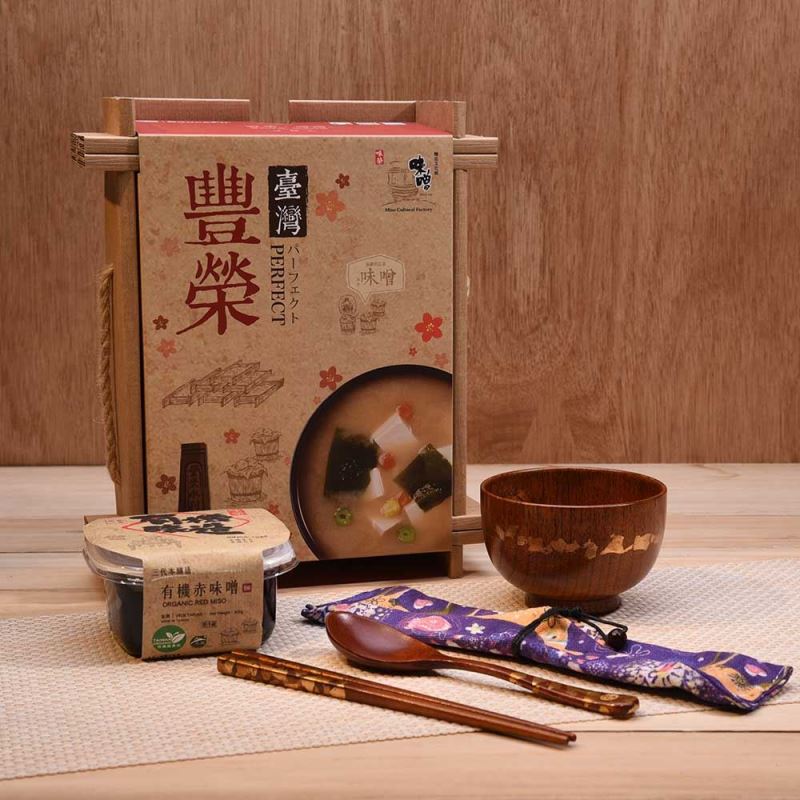 【味榮】豐榮禮讚禮盒｜漆器餐具｜熟成赤味噌｜花布筷套_4