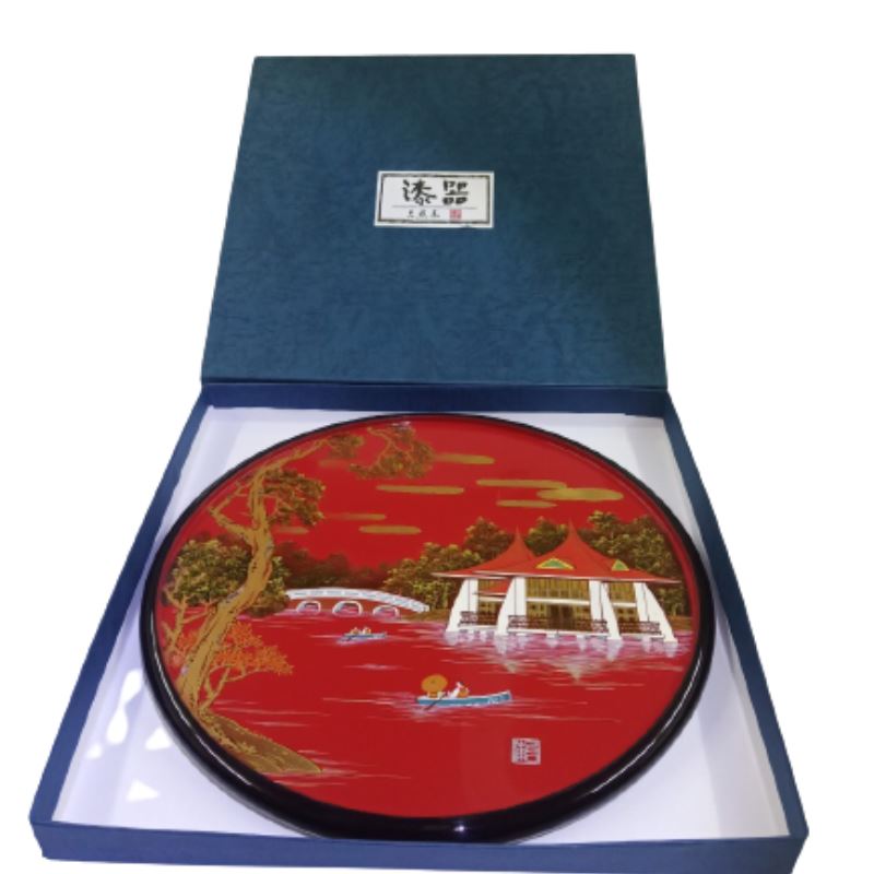 【樺泰漆器】臺中公園湖心亭漆器禮盒｜餅盒｜淺盤｜菓盒_3