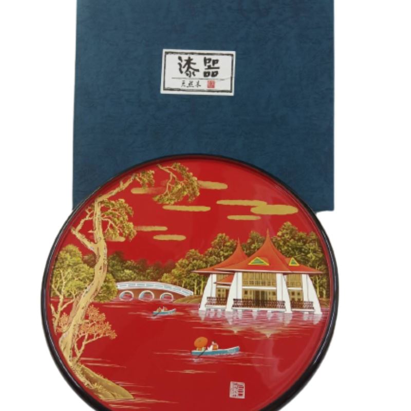 【樺泰漆器】臺中公園湖心亭漆器禮盒｜餅盒｜淺盤｜菓盒_4