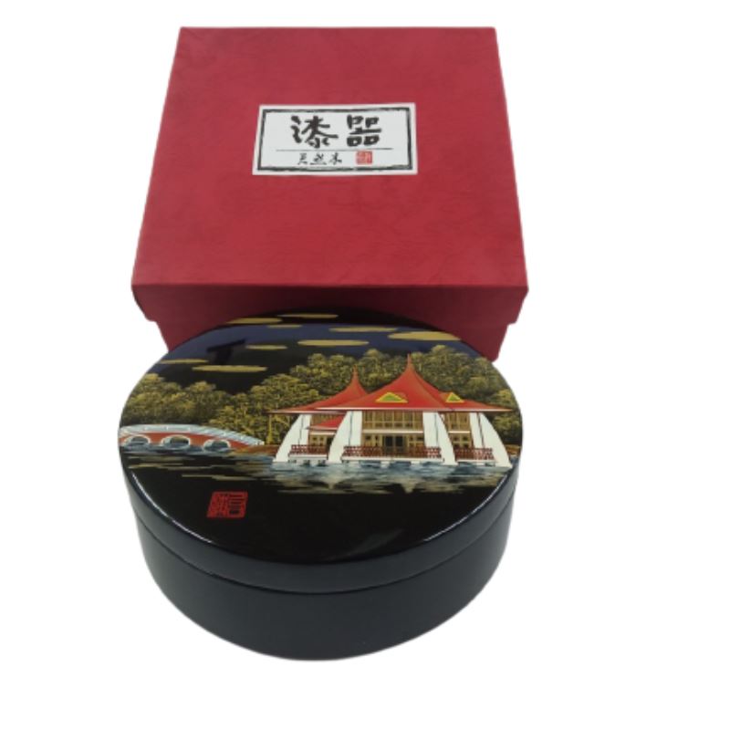【樺泰漆器】臺中公園湖心亭漆器禮盒｜餅盒｜淺盤｜菓盒_5