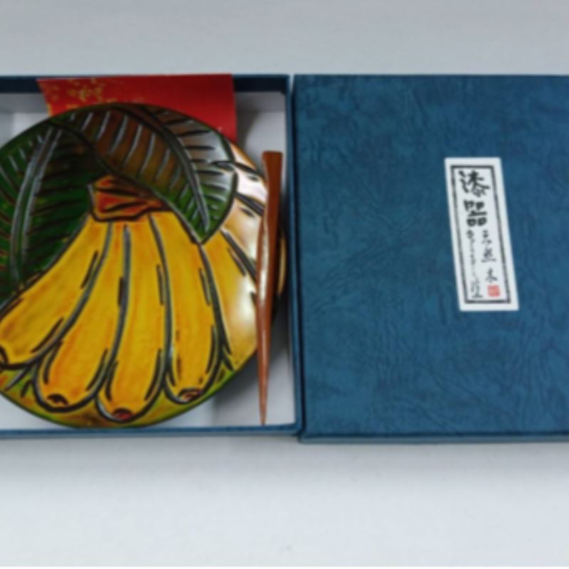 【樺泰漆器】漆藝蓬萊塗點心皿(香蕉)｜點心盤_3