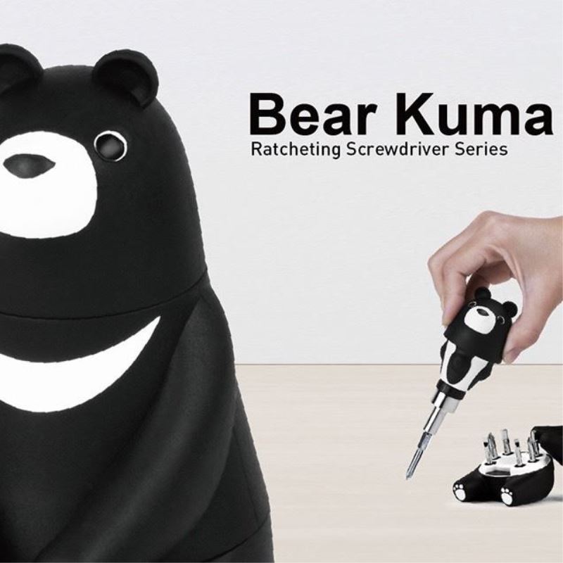 【iThinking】Bear kuma黑熊酷毛棘輪起子組_4